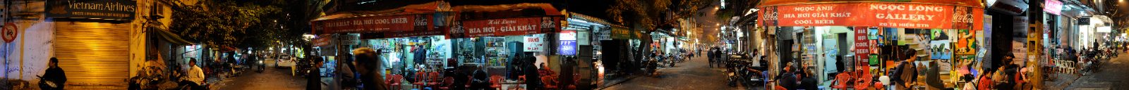 Ta Hien Beer Street corner in Hanoi at night