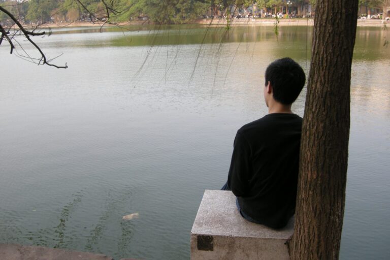 Hoan Kiem Lake in central Hanoi, Vietnam