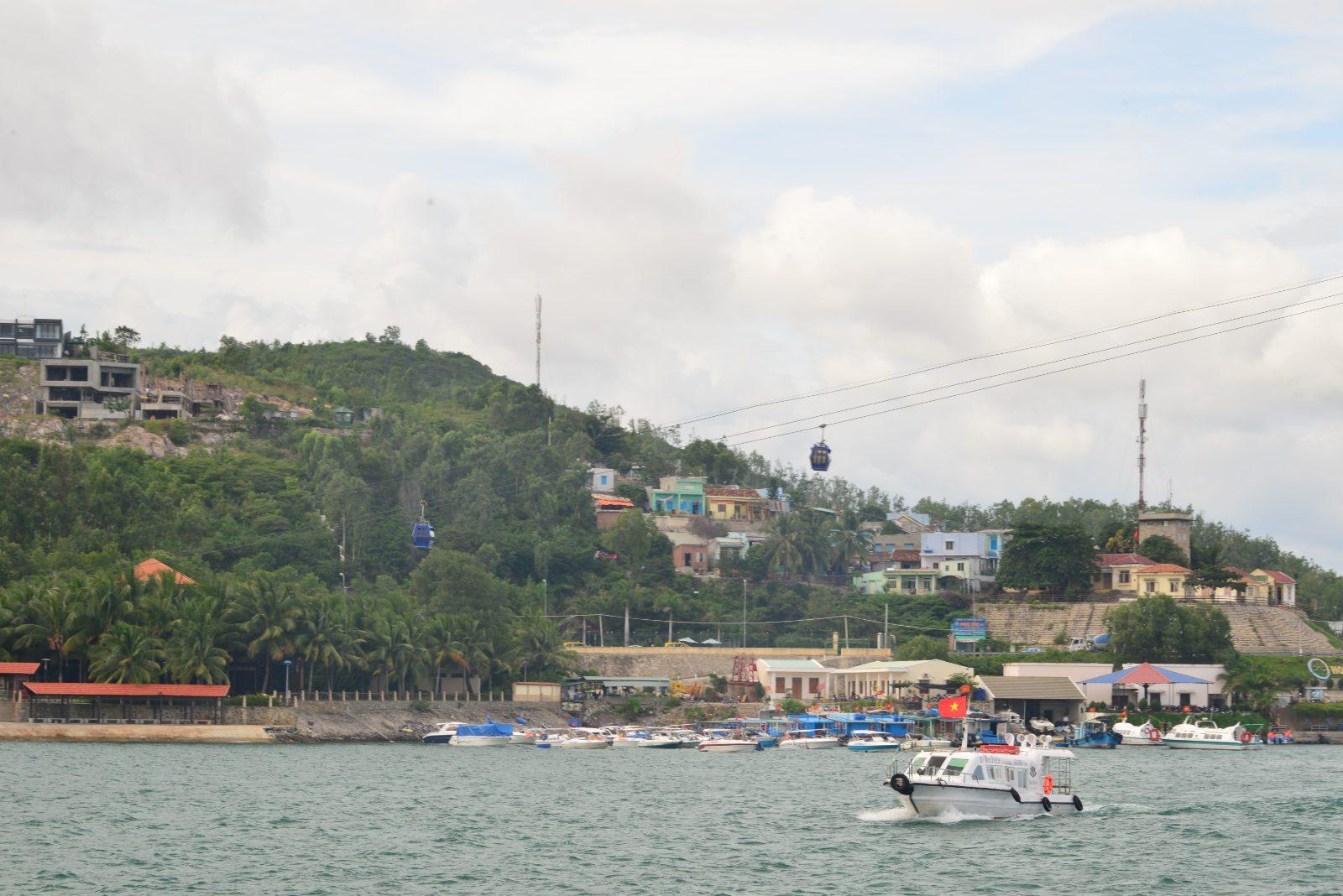The Vinpearl cable car over the sea near Nha Trang