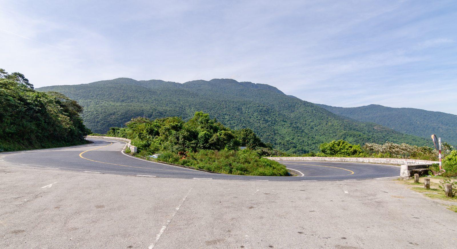 The coastal road winding over the Hai Van Pass between Hue and Da Nang