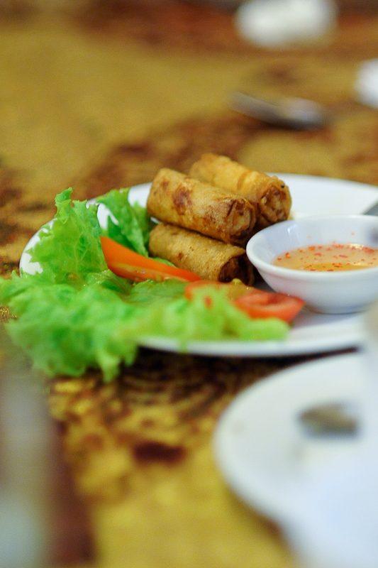 Cha Gio, Vietnamese fried spring rolls, served with lettuce and dipping sauce