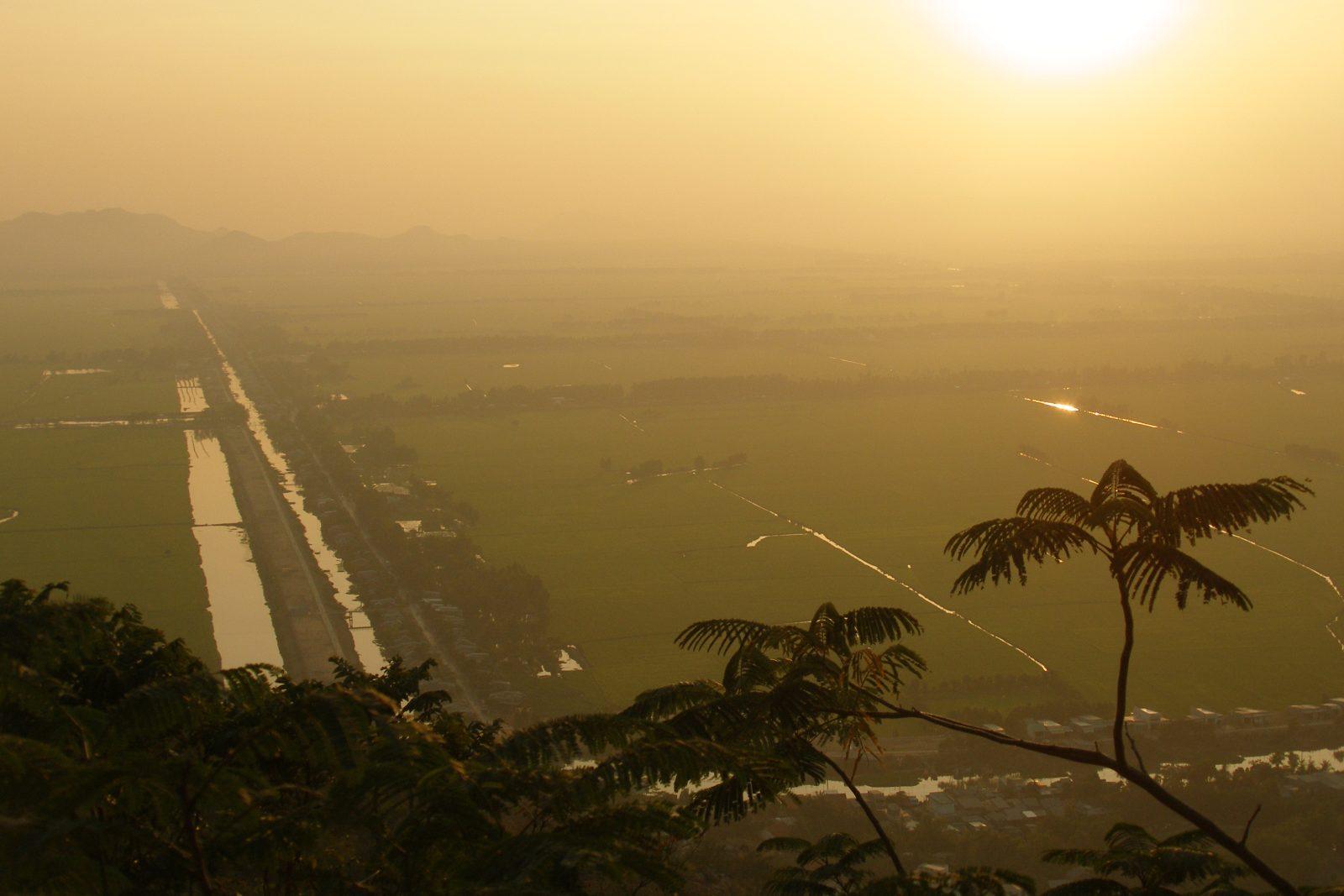 View from Sam Mountain at sunset, Chau Doc, Vietnam