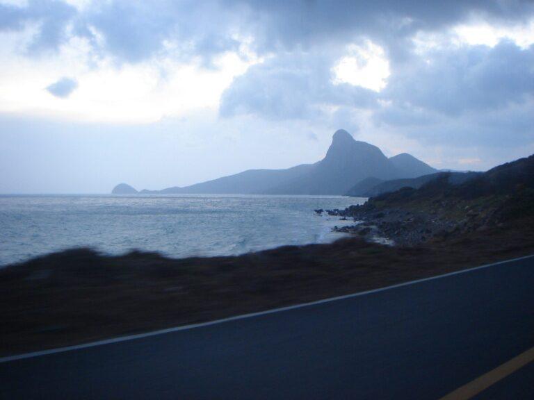 Coastal viewpoint looking toward Hon Ba island from Mui Ca Map on Con Dao
