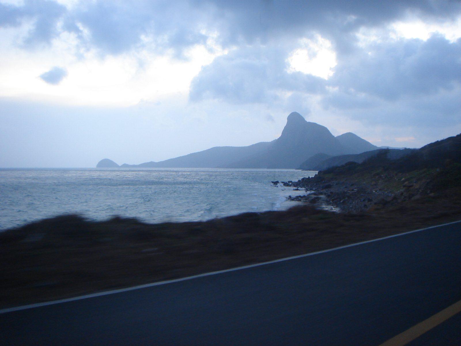 Coastal viewpoint looking toward Hon Ba island from Mui Ca Map on Con Dao