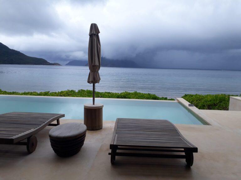 Pristine beach with turquoise water at Six Senses Con Dao resort in Vietnam