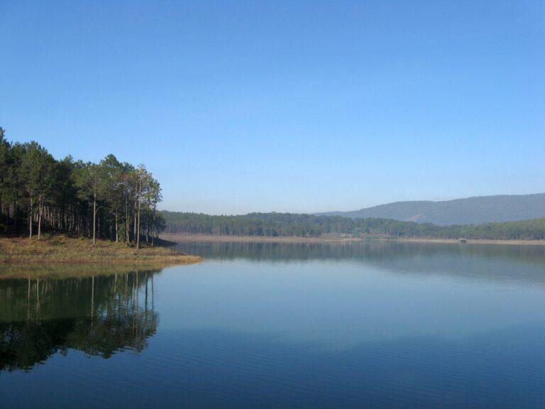 Tuyen Lam Lake surrounded by pine forest near Da Lat, Vietnam
