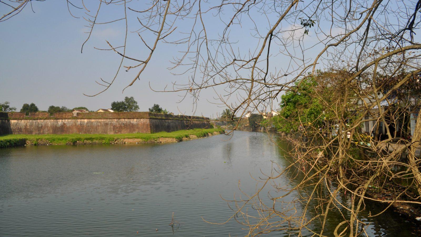 The moat and walls surrounding the Hue Imperial City Citadel, Vietnam