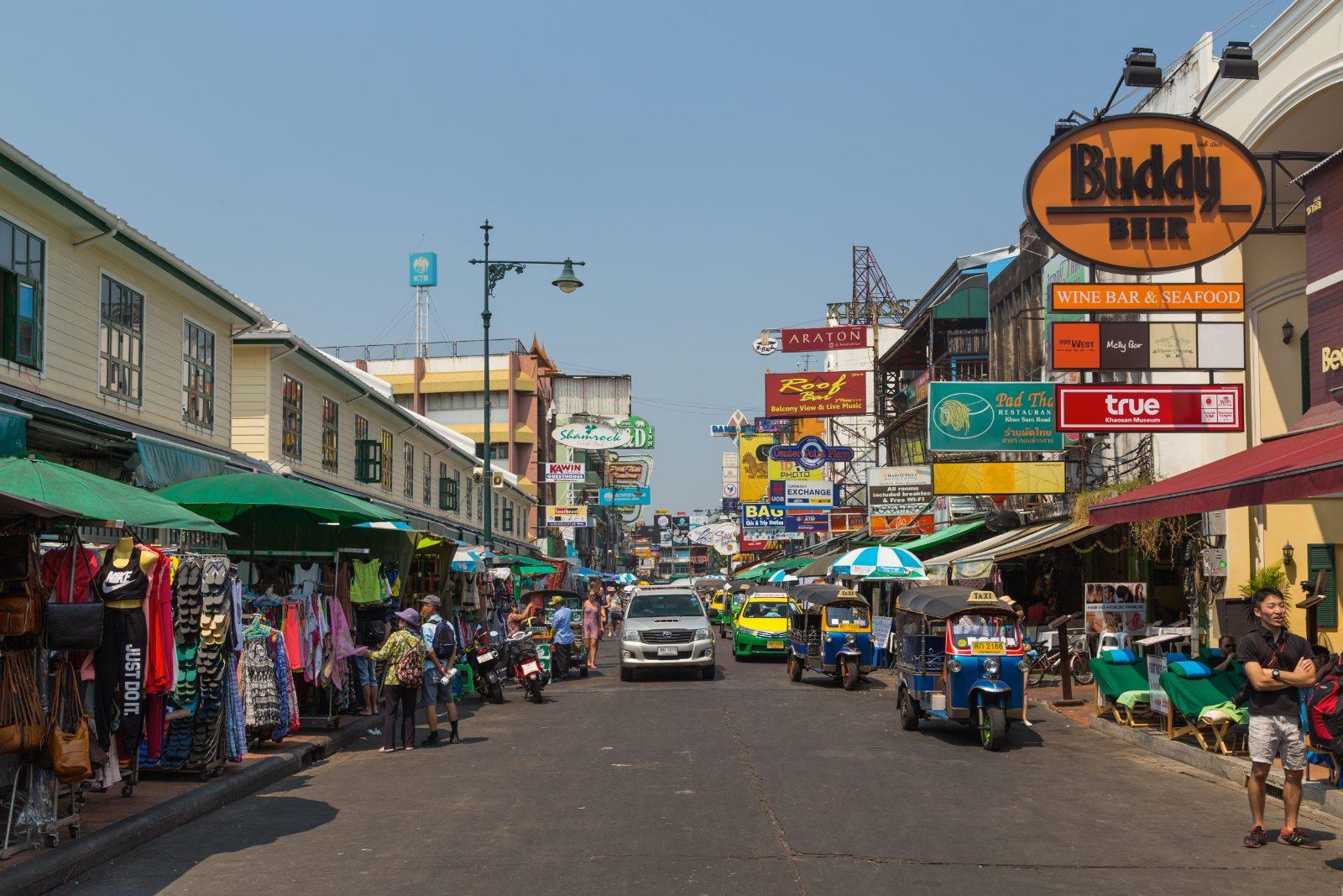 Khao San Road, the backpacker hub of Bangkok