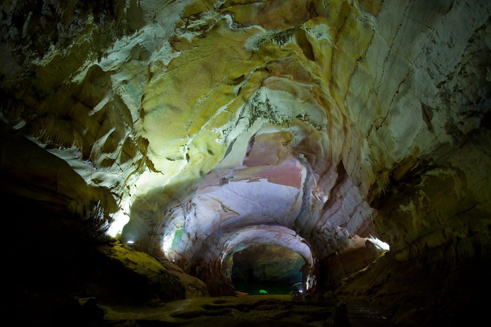 Natural stone chamber inside a cave in Phong Nha-Ke Bang National Park
