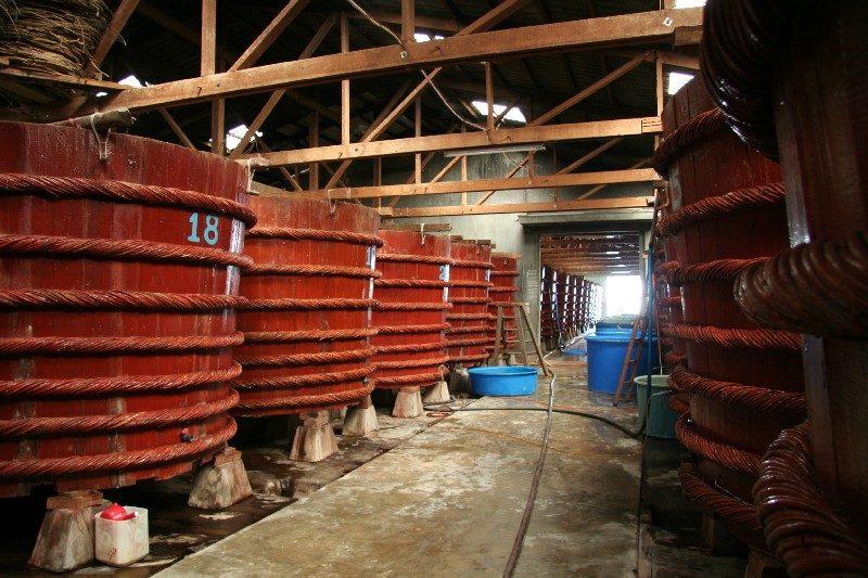 Traditional fish sauce (nuoc mam) factory on Phu Quoc Island