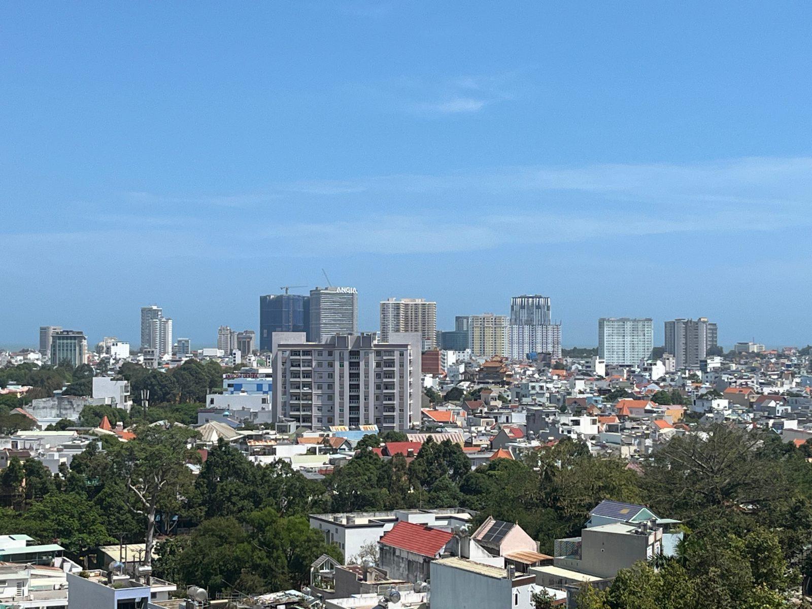 Vung Tau’s city skyline and harbor seen from Tuong Ky mountain