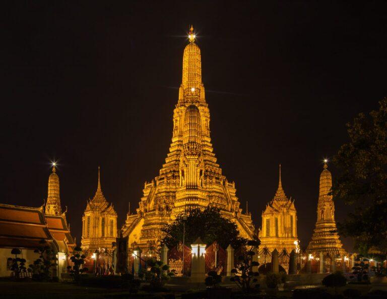 Detail view of Wat Arun, the Temple of Dawn, in Bangkok