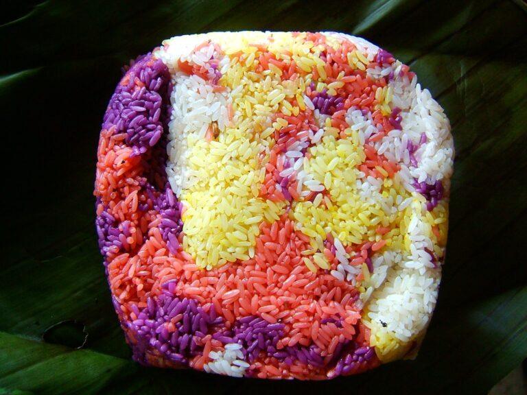 Five-color sticky rice, a Tay and Nung ethnic minority specialty from Vietnam northern highlands