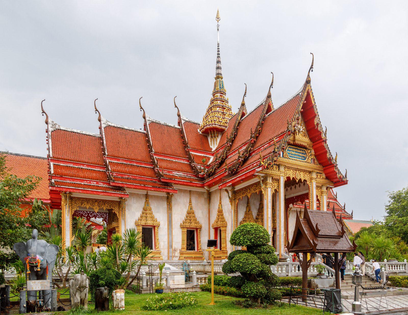 The ornate main hall of Wat Chalong temple, Phuket